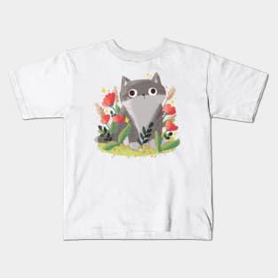 Cute gray cat Kids T-Shirt